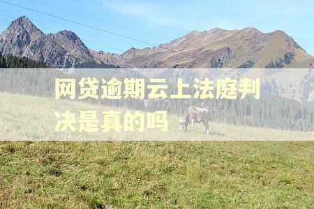 网贷逾期云上法庭判决是真的吗