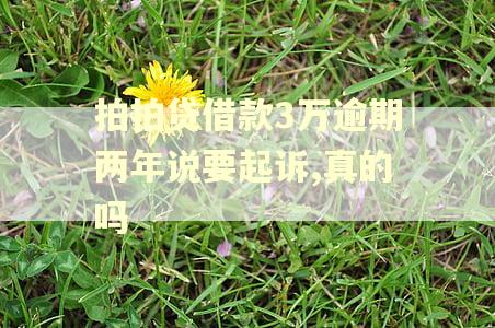 拍拍贷借款3万逾期两年说要起诉,真的吗