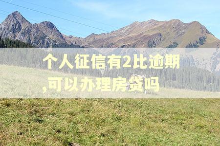 个人征信有2比逾期,可以办理房贷吗