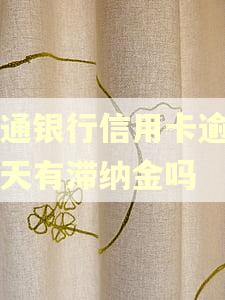 交通银行信用卡逾期一天有滞纳金吗