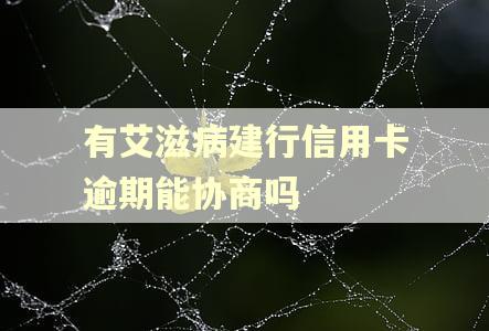 有艾滋病建行信用卡逾期能协商吗