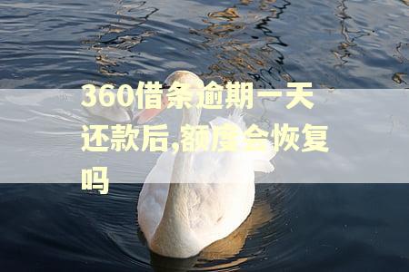 360借条逾期一天还款后,额度会恢复吗