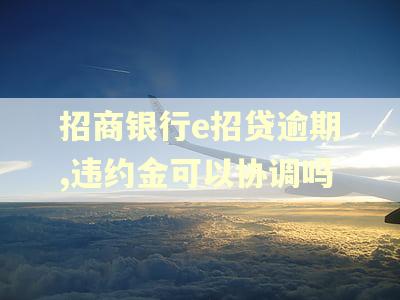 招商银行e招贷逾期,违约金可以协调吗