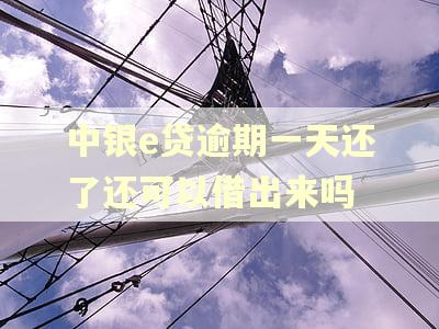 中银e贷逾期一天还了还可以借出来吗