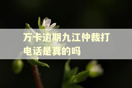 万卡逾期九江仲裁打电话是真的吗