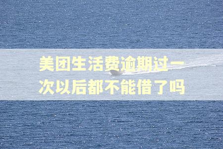 美团生活费逾期过一次以后都不能借了吗