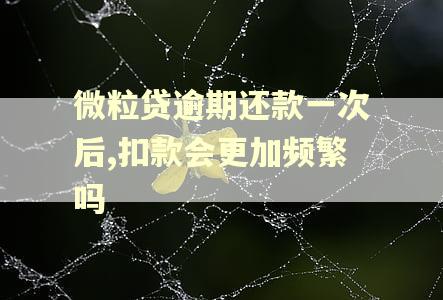 微粒贷逾期还款一次后,扣款会更加频繁吗
