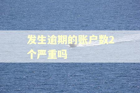 发生逾期的账户数2个严重吗