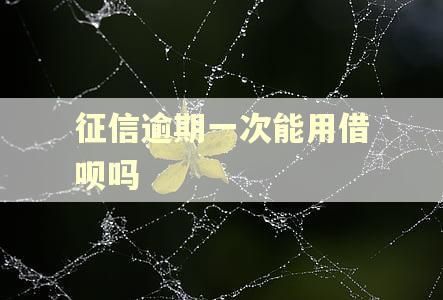 征信逾期一次能用借呗吗