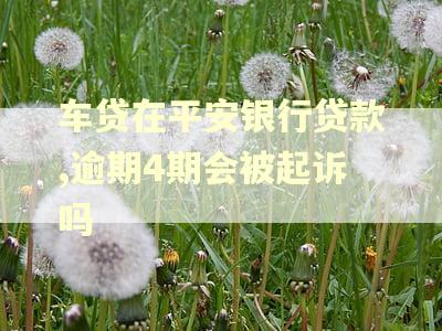 车贷在平安银行贷款,逾期4期会被起诉吗