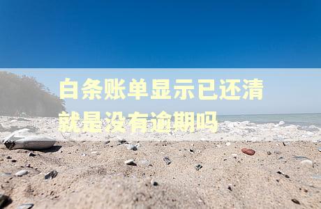白条账单显示已还清就是没有逾期吗