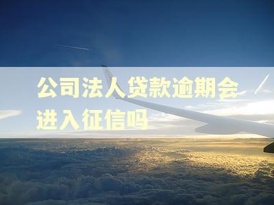 公司法人贷款逾期会进入征信吗