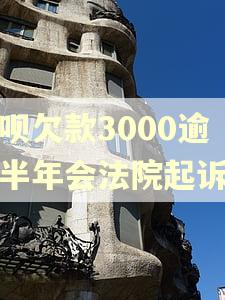 花呗欠款3000逾期半年会法院起诉吗
