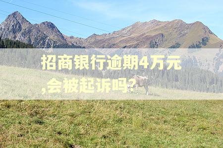 招商银行逾期4万元,会被起诉吗?