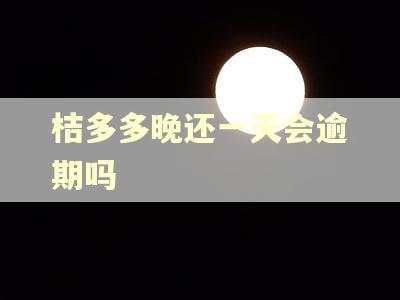 桔多多晚还一天会逾期吗