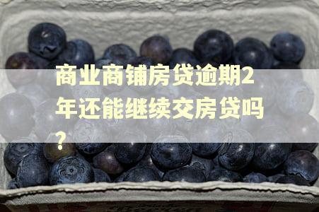 商业商铺房贷逾期2年还能继续交房贷吗?