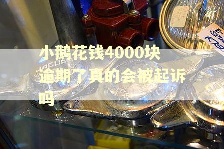 小鹅花钱4000块逾期了真的会被起诉吗