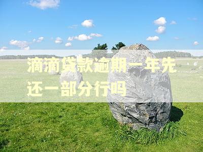 滴滴贷款逾期一年先还一部分行吗