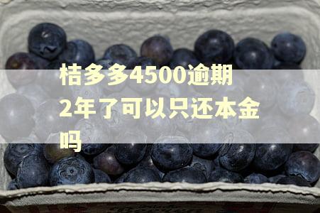 桔多多4500逾期2年了可以只还本金吗