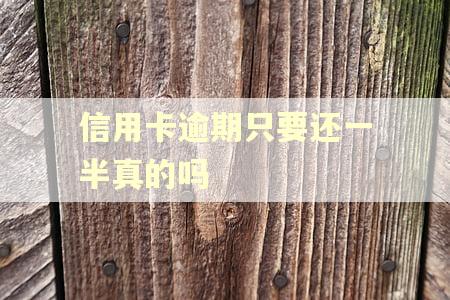 信用卡逾期只要还一半真的吗