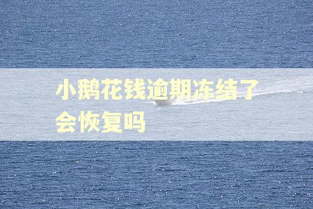 小鹅花钱逾期冻结了会恢复吗