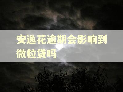 安逸花逾期会影响到微粒贷吗 安逸花逾期会影响到微粒贷吗