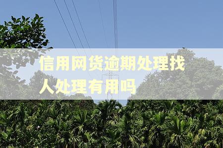 信用网货逾期处理找人处理有用吗