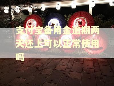 支付宝备用金逾期两天还上可以正常使用吗