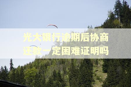 光大银行逾期后协商还款一定困难证明吗