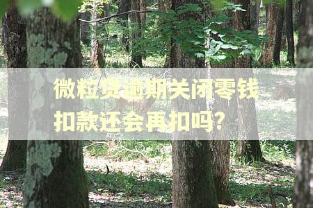 微粒贷逾期关闭零钱扣款还会再扣吗?
