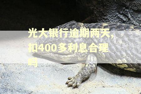 光大银行逾期两天,扣400多利息合理吗