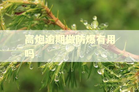 高炮逾期做防爆有用吗
