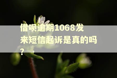 借呗逾期1068发来短信起诉是真的吗?