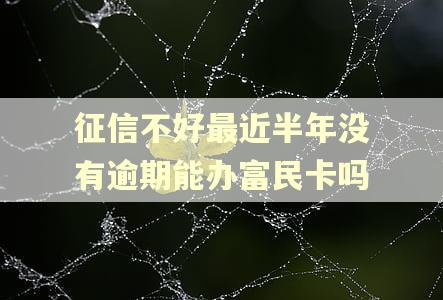 征信不好最近半年没有逾期能办富民卡吗 征信不好最近半年没有逾期能办富民卡吗