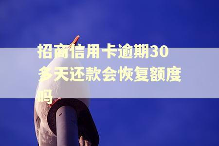 招商信用卡逾期30多天还款会恢复额度吗