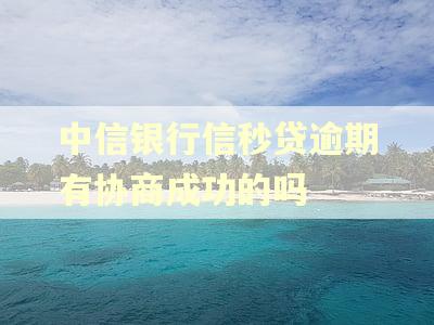 中信银行信秒贷逾期有协商成功的吗