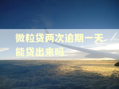 微粒贷两次逾期一天能贷出来吗 微粒贷两次逾期一天能贷出来吗