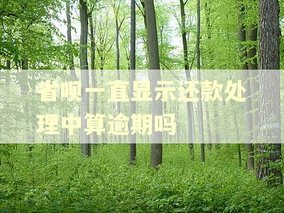 省呗一直显示还款处理中算逾期吗 省呗一直显示还款处理中算逾期吗
