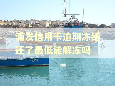 浦发信用卡逾期冻结还了最低能解冻吗