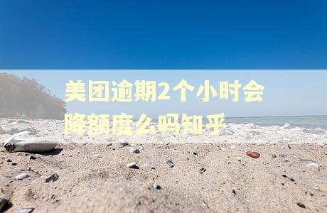 美团逾期2个小时会降额度么吗知乎