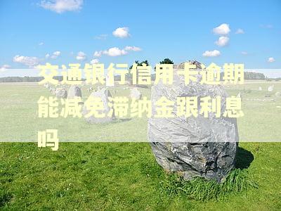 交通银行信用卡逾期能减免滞纳金跟利息吗