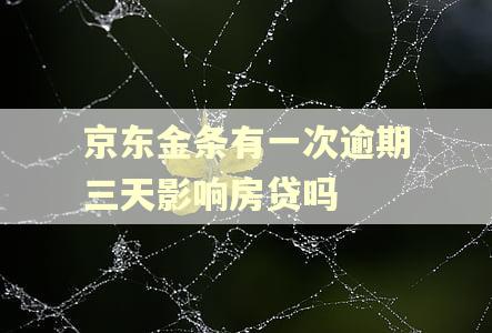 京东金条有一次逾期三天影响房贷吗