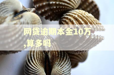网贷逾期本金10万,算多吗