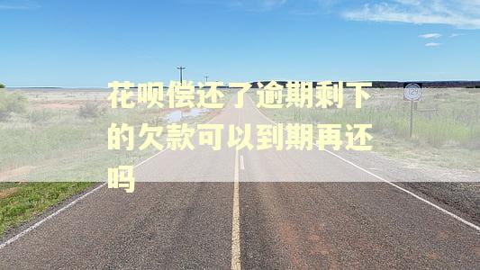 花呗偿还了逾期剩下的欠款可以到期再还吗