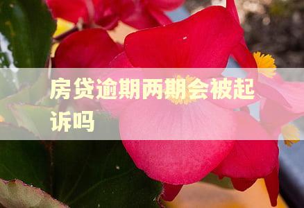 房贷逾期两期会被起诉吗